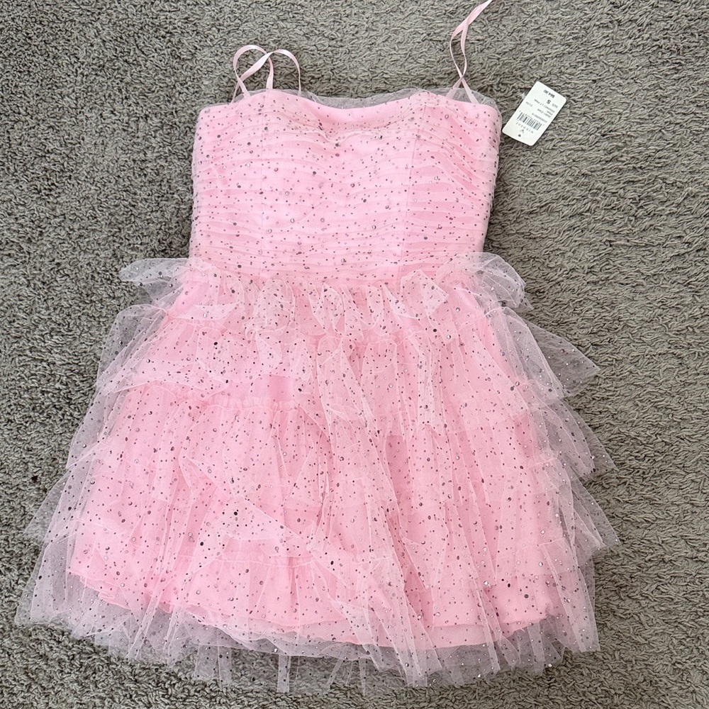 Windsor Glittery Pink Strapless Dress